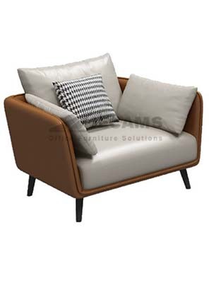 White Brown Single Office Sofa