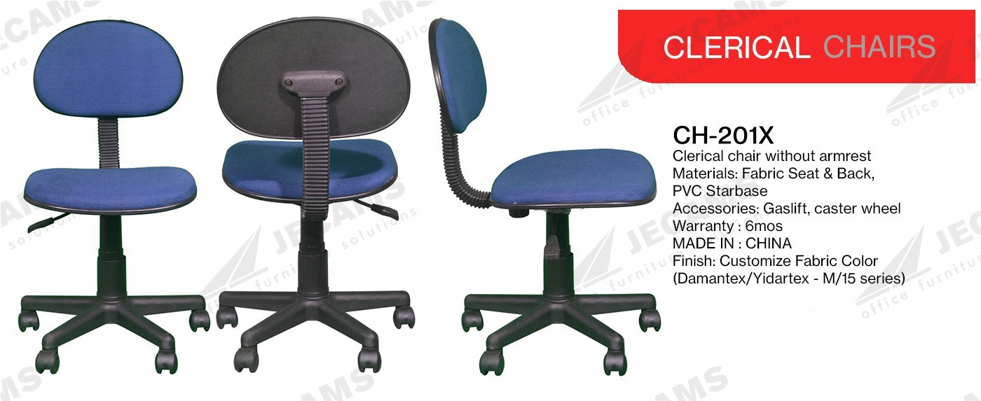 navy blue clerical chairs without armrest