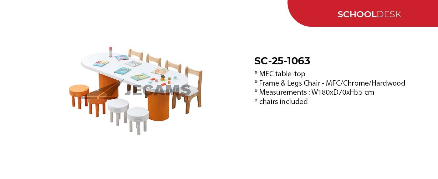 oval school desk and chairs