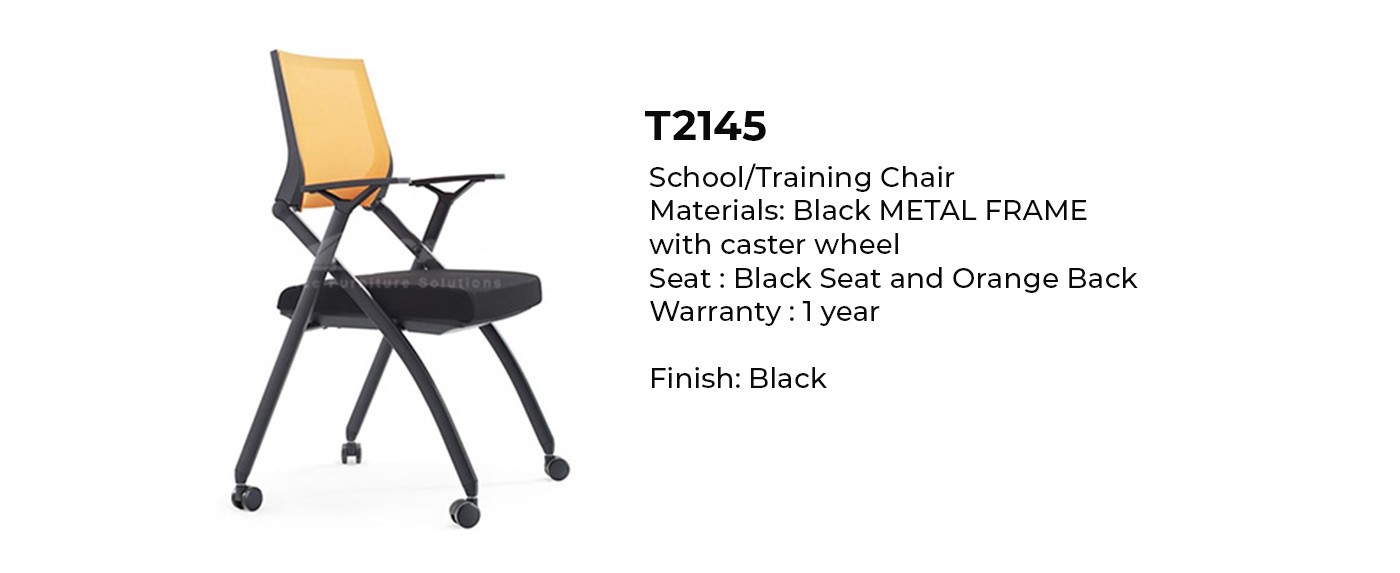 orange black training chair