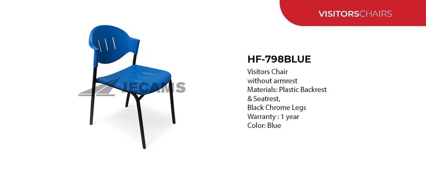 blue plastic visitors chair