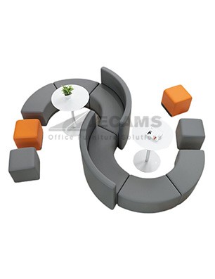 Gray Orange Modular Chair