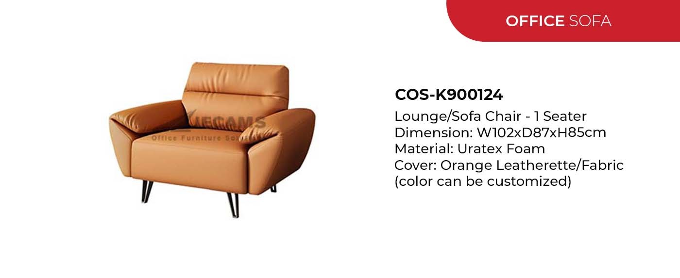 1 seater orange sofa