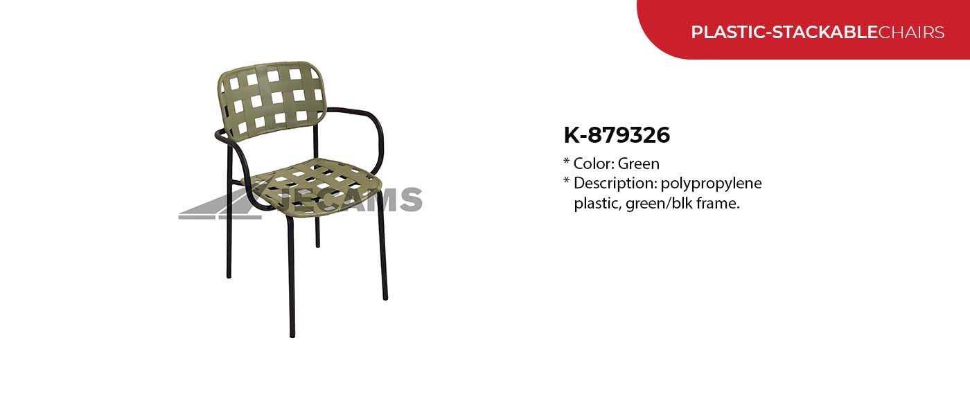 green home office stackable plastic chair