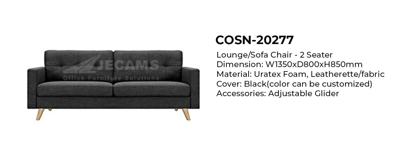 lounge sofa chair leatherette 2 seater