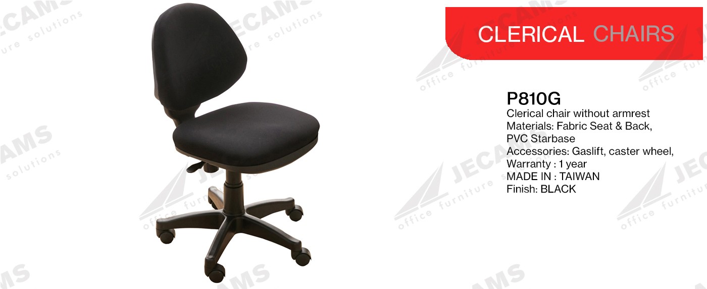 Black Fabric Clerical Chair
