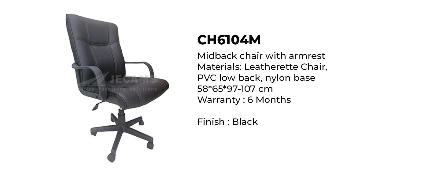 Black Office Chair Midback