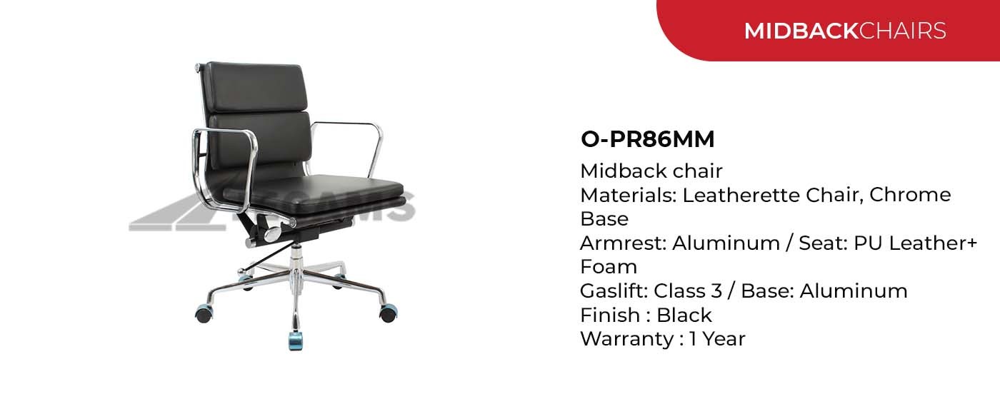 midback chair with wheels