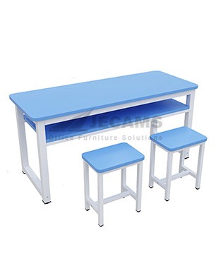Blue School Desk and Chairs