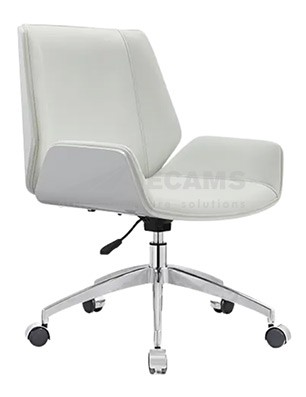 leatherette midback chair with wheels