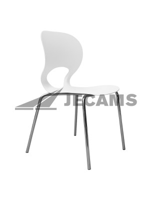 Stackable plastic visitor chairs in multiple colors