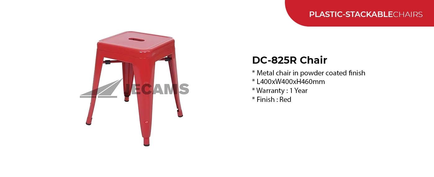 red stackable chair