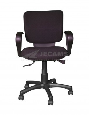 black clerical chair with armrest