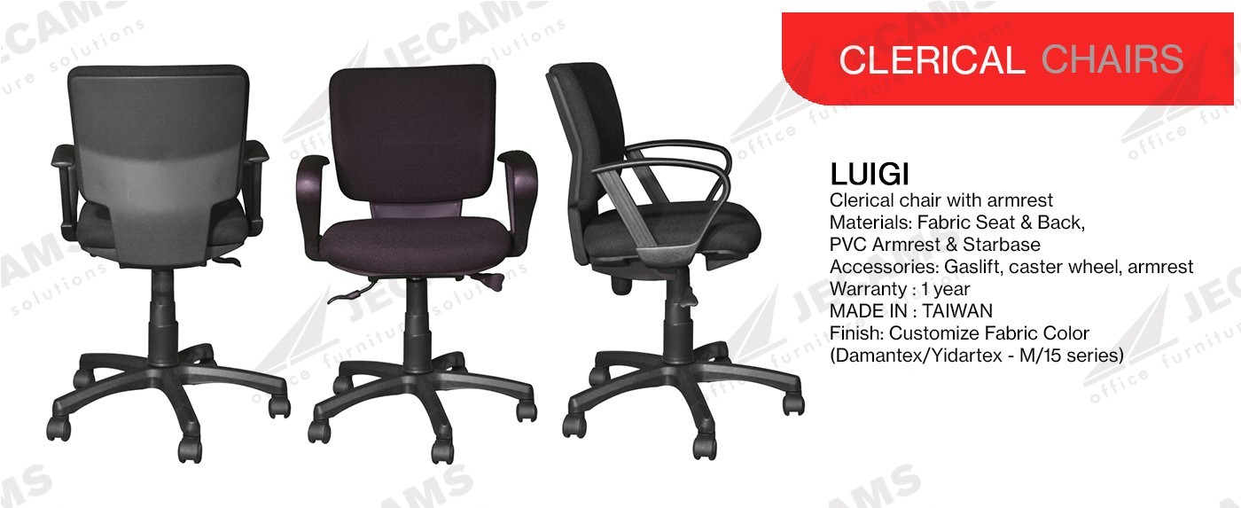 black clerical chairs with armrest