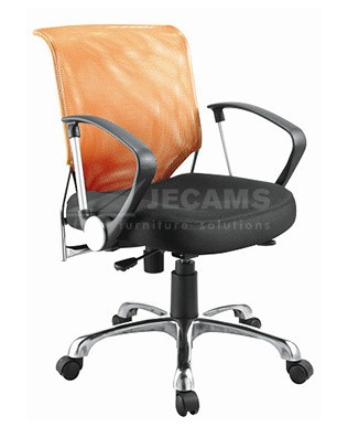 orange midback office mesh chair