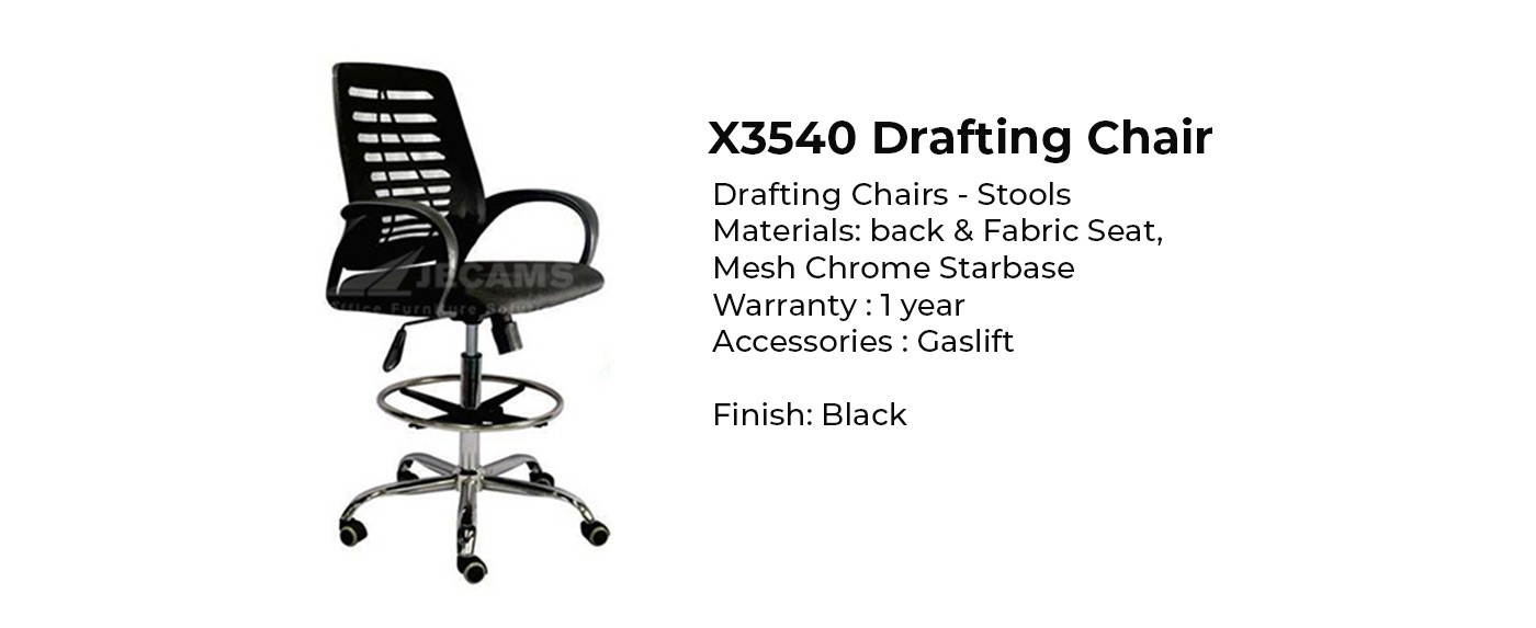 modern black drafting chair