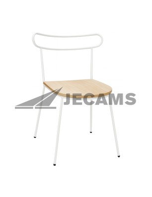 Pine wood seat stackable chair