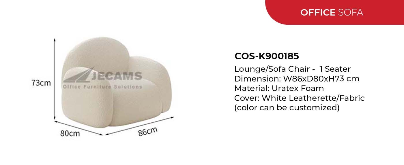 1 seater white couch