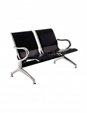 steel frame gang chair 2 Seater - PU Leather