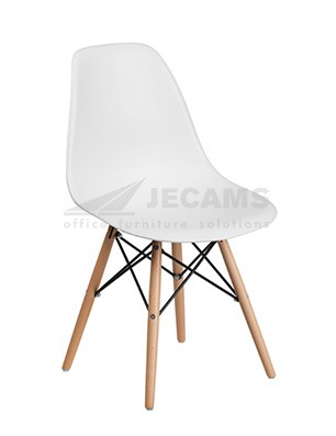 Armless White Plastic Chair