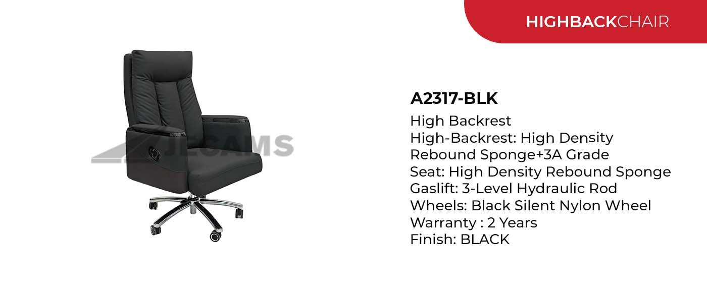 nylon wheels high back chair