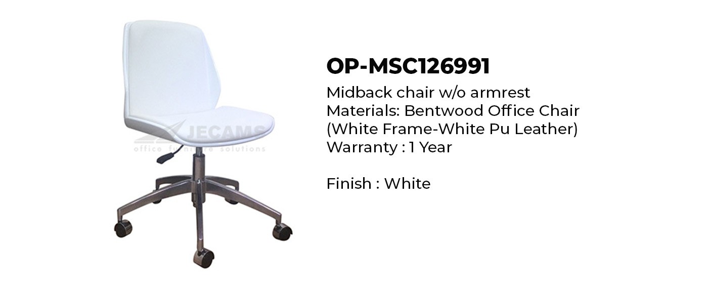 white midback chair without armrest