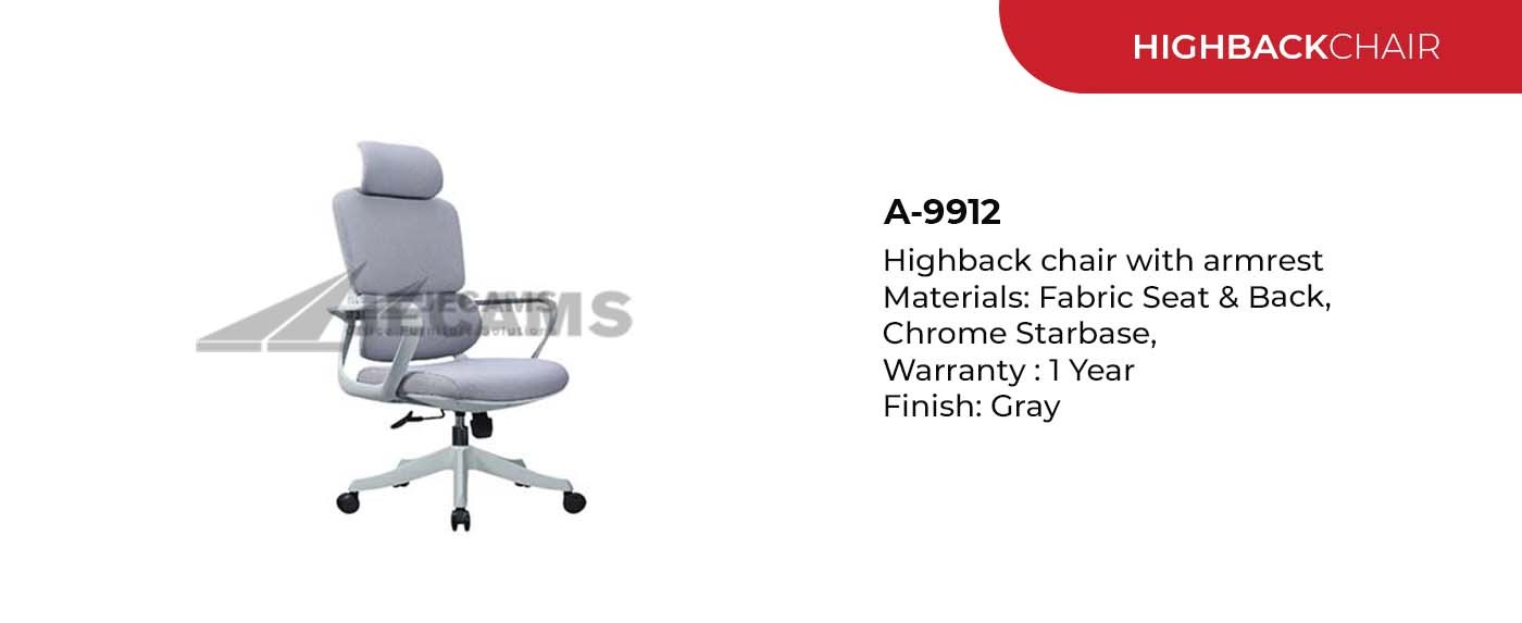 high back chair with armrest