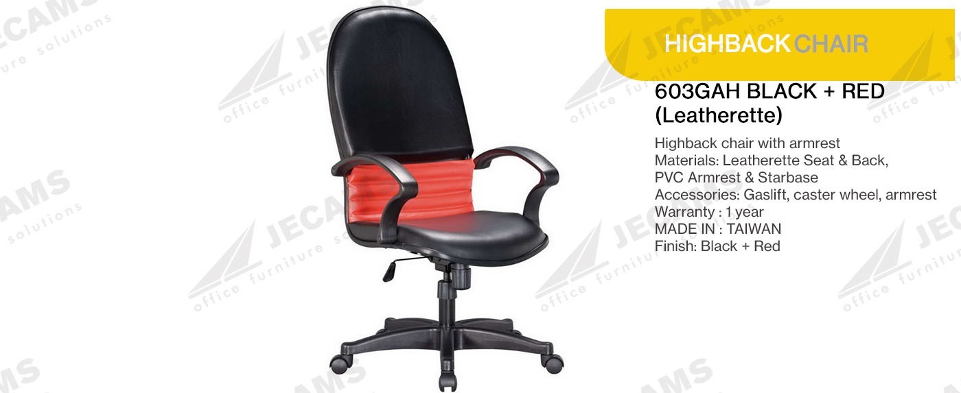 black red highback chair