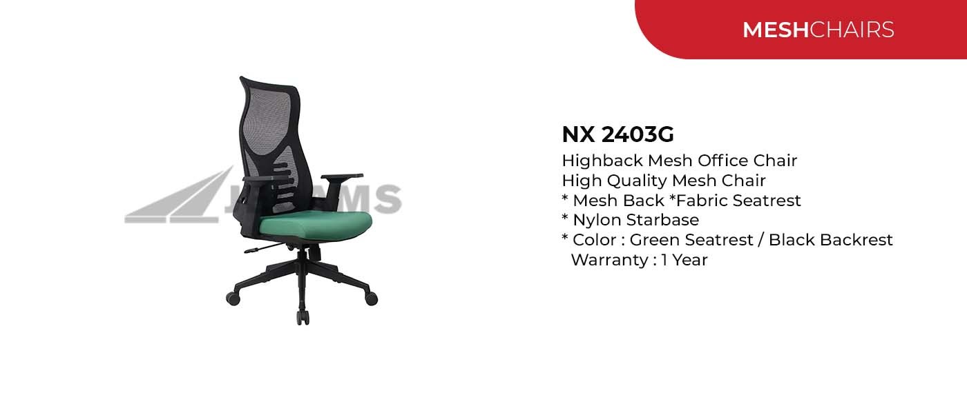 green and black mesh chair