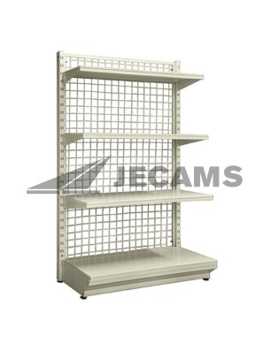 Grocery store rack with multiple shelves