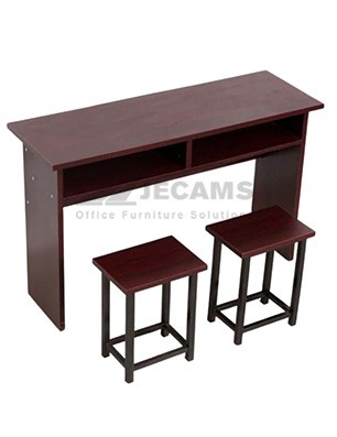 Wengue School Desk and Chairs
