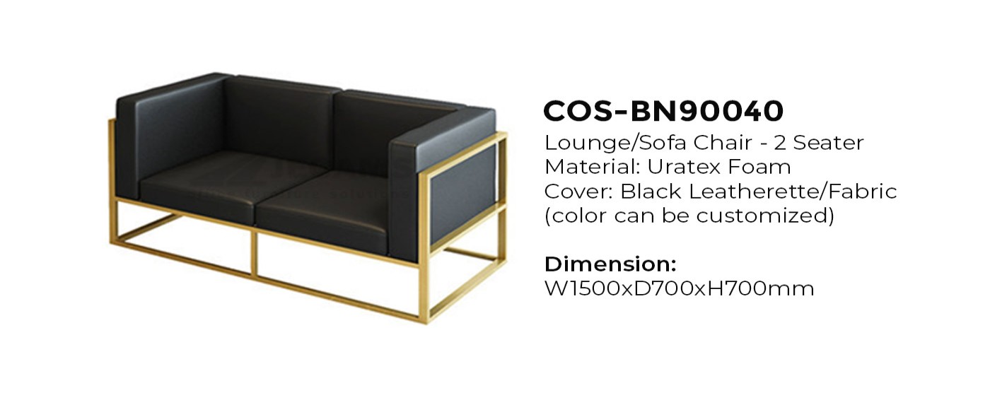 2-Seater Black Sofa