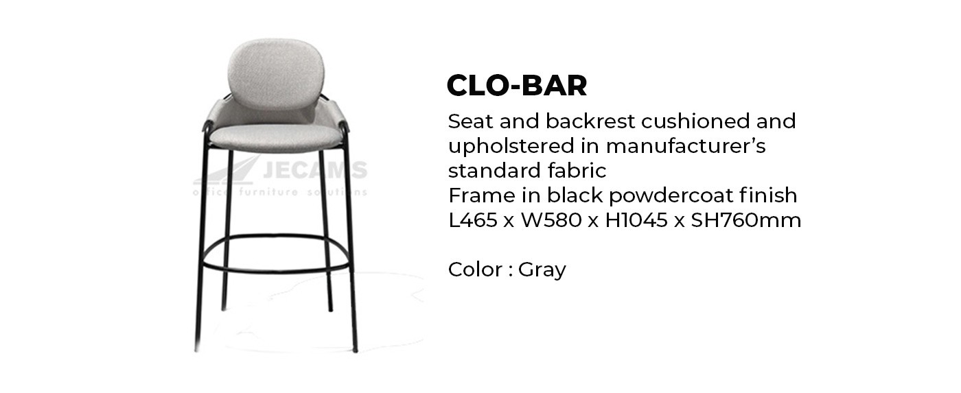 gray barstool with backrest