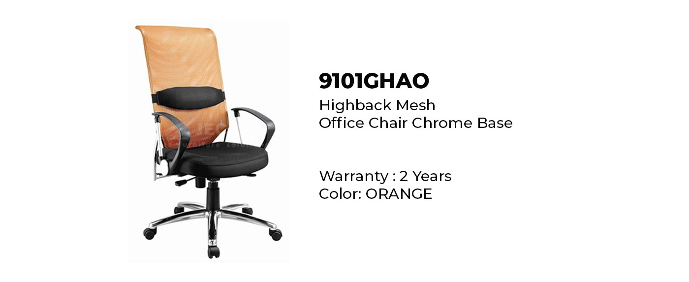 high back orange office chair