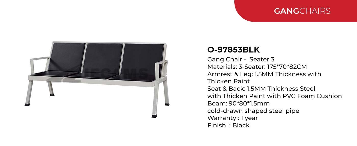 3 seater gang chair