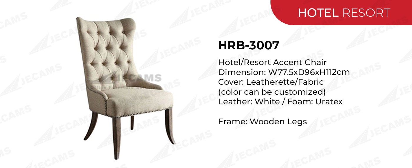 white hotel accent chair hrb3007