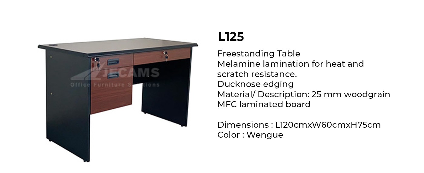 Melamine freestanding desk