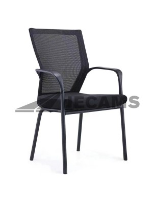 Upholstered cushioned visitor chair for waiting areas