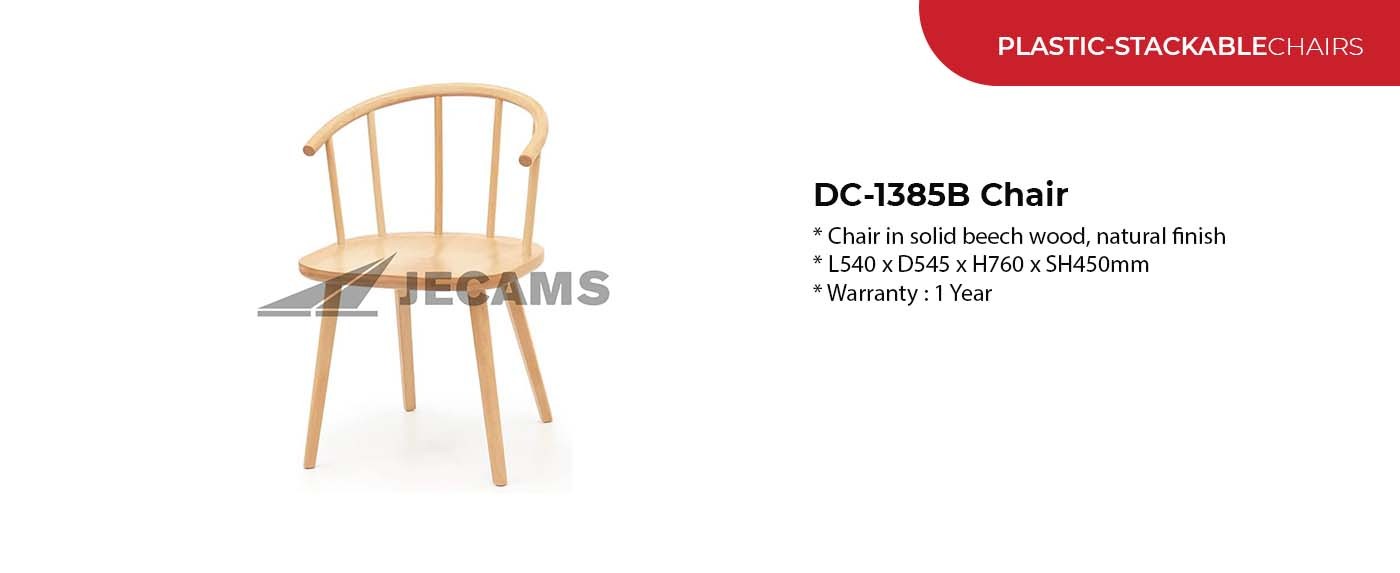 stackable chair in solid beech wood