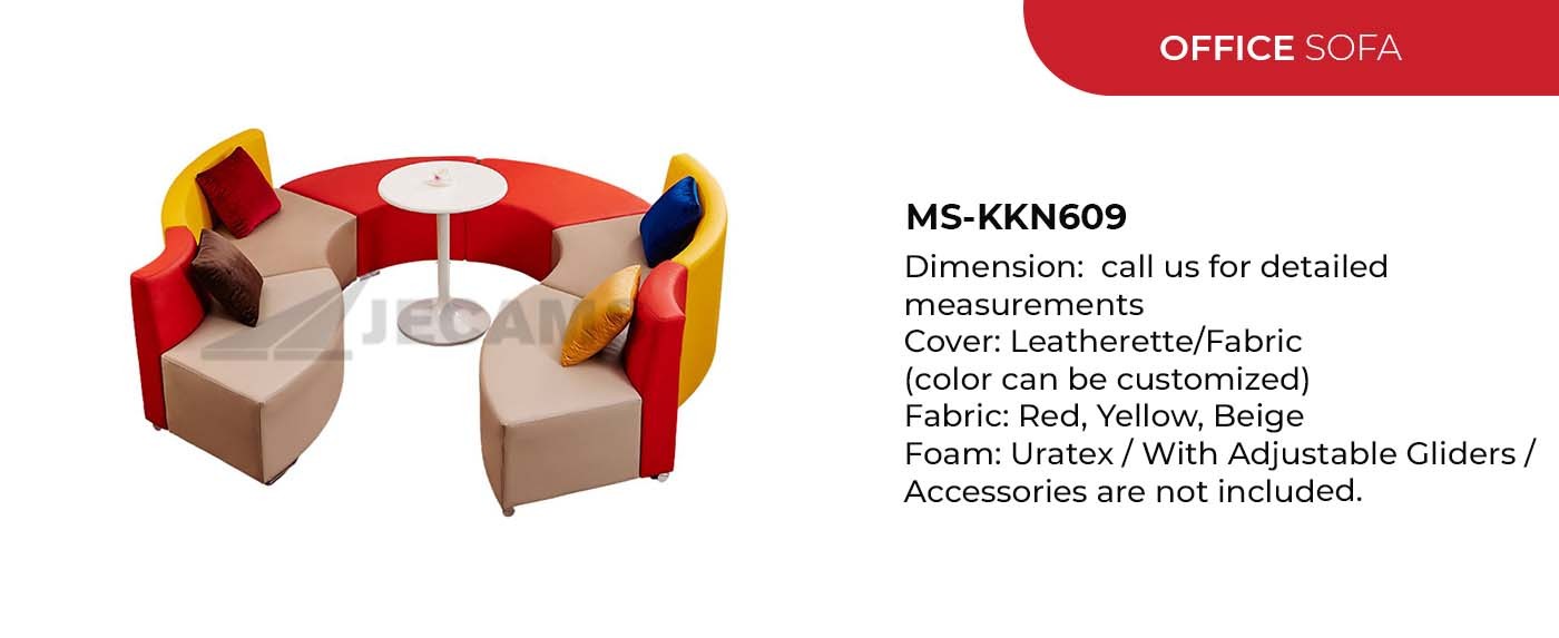 red and yellow office sofa
