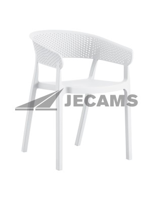 Plastic stackable chairs used for an outdoor party setup