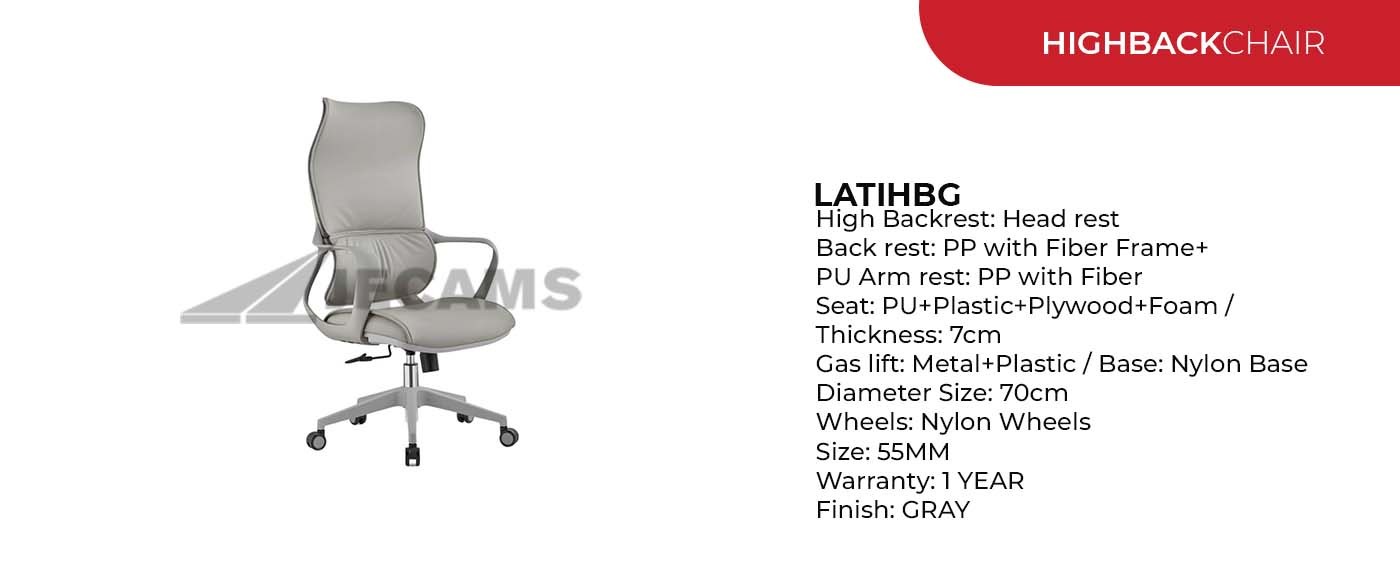 gray finish high back chair