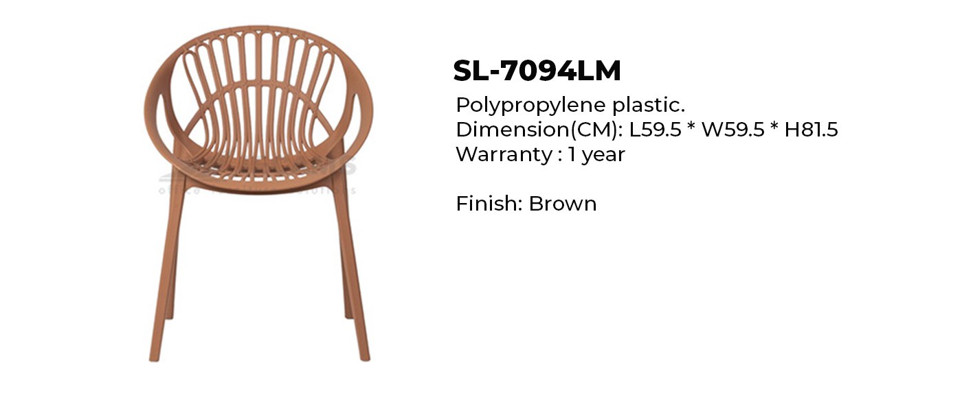brown stackable plastic chair