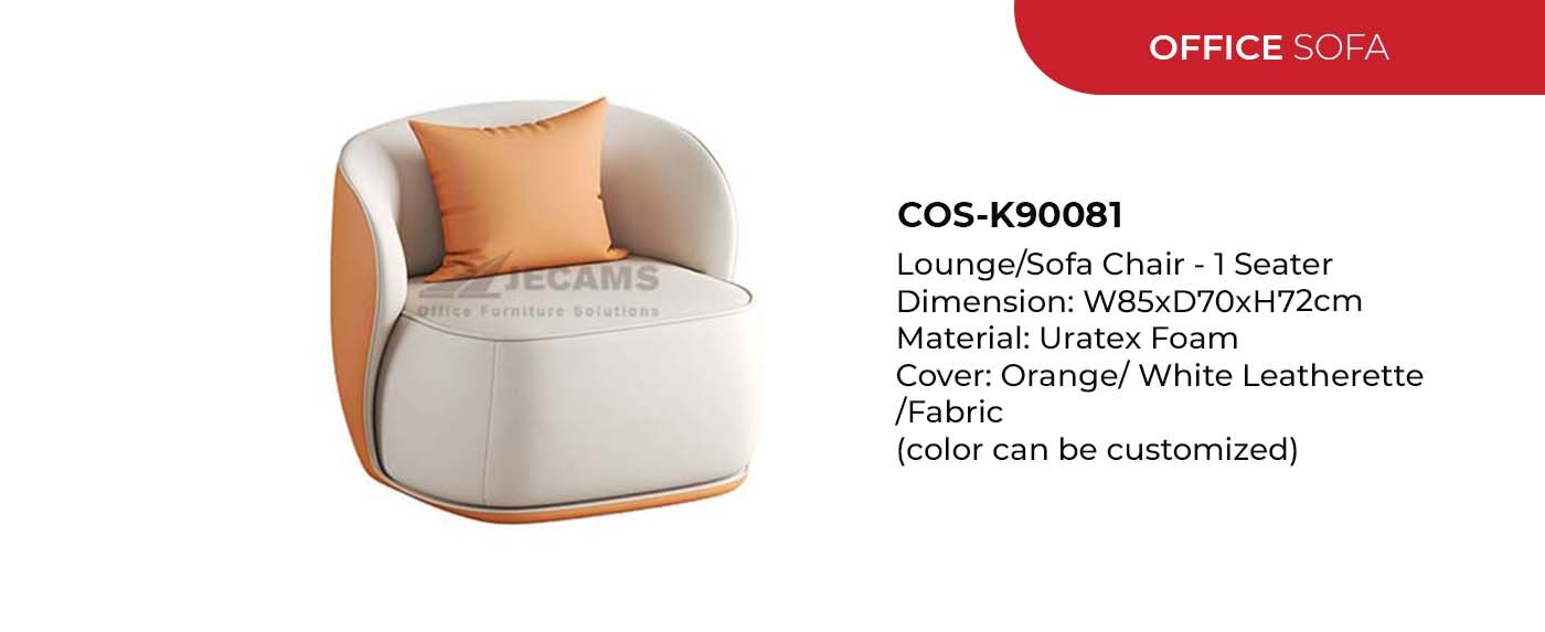 white orange single sofa
