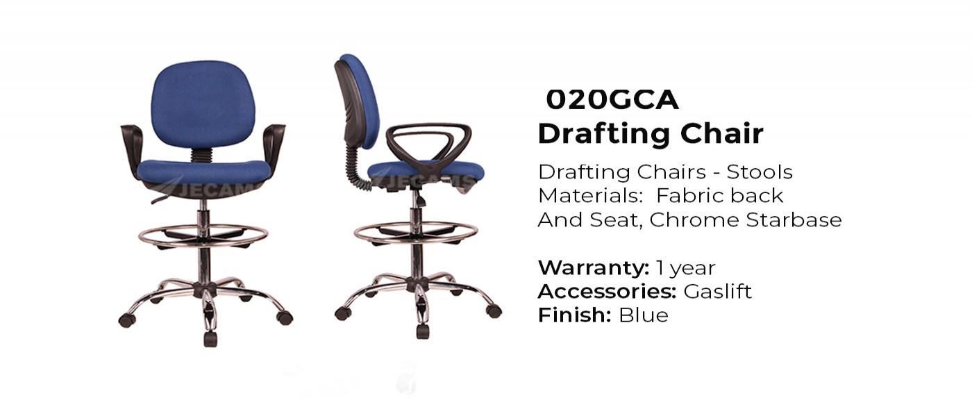 Blue Drafting Office Chair