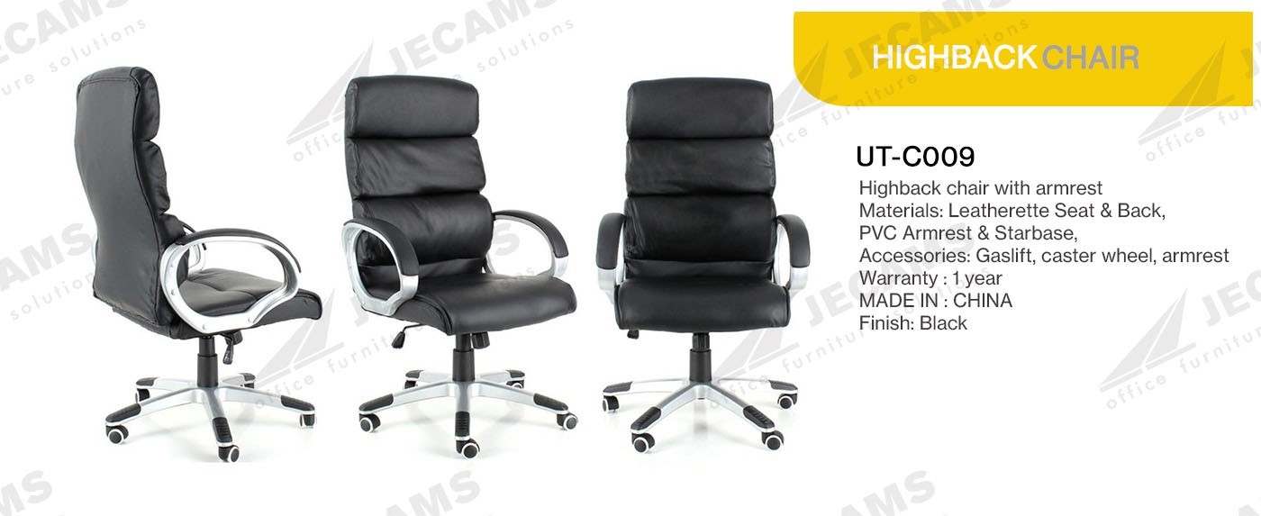 highback chair with armrest