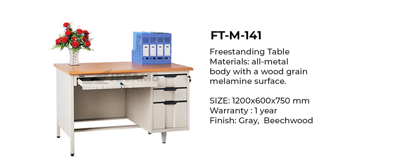 Melamine surface freestanding table