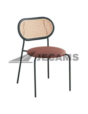 Outdoor patio with rattan look stackable chairs
