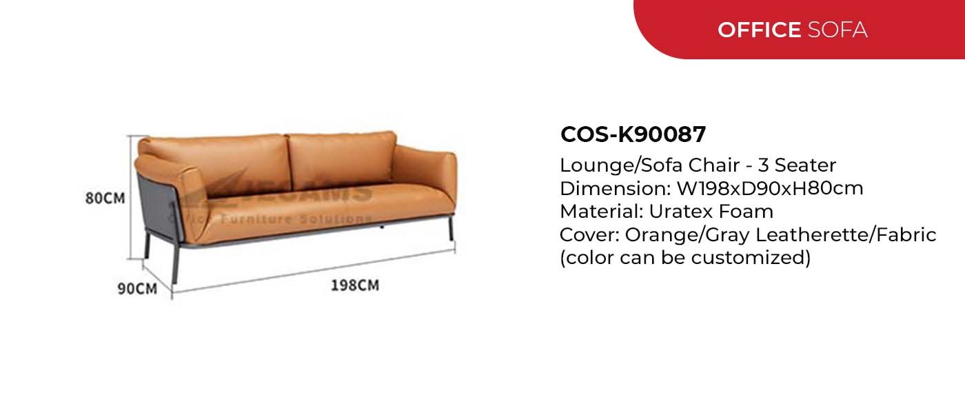 orange gray sofa