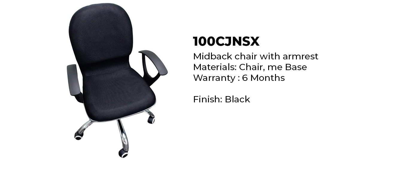 fabric black midback chair